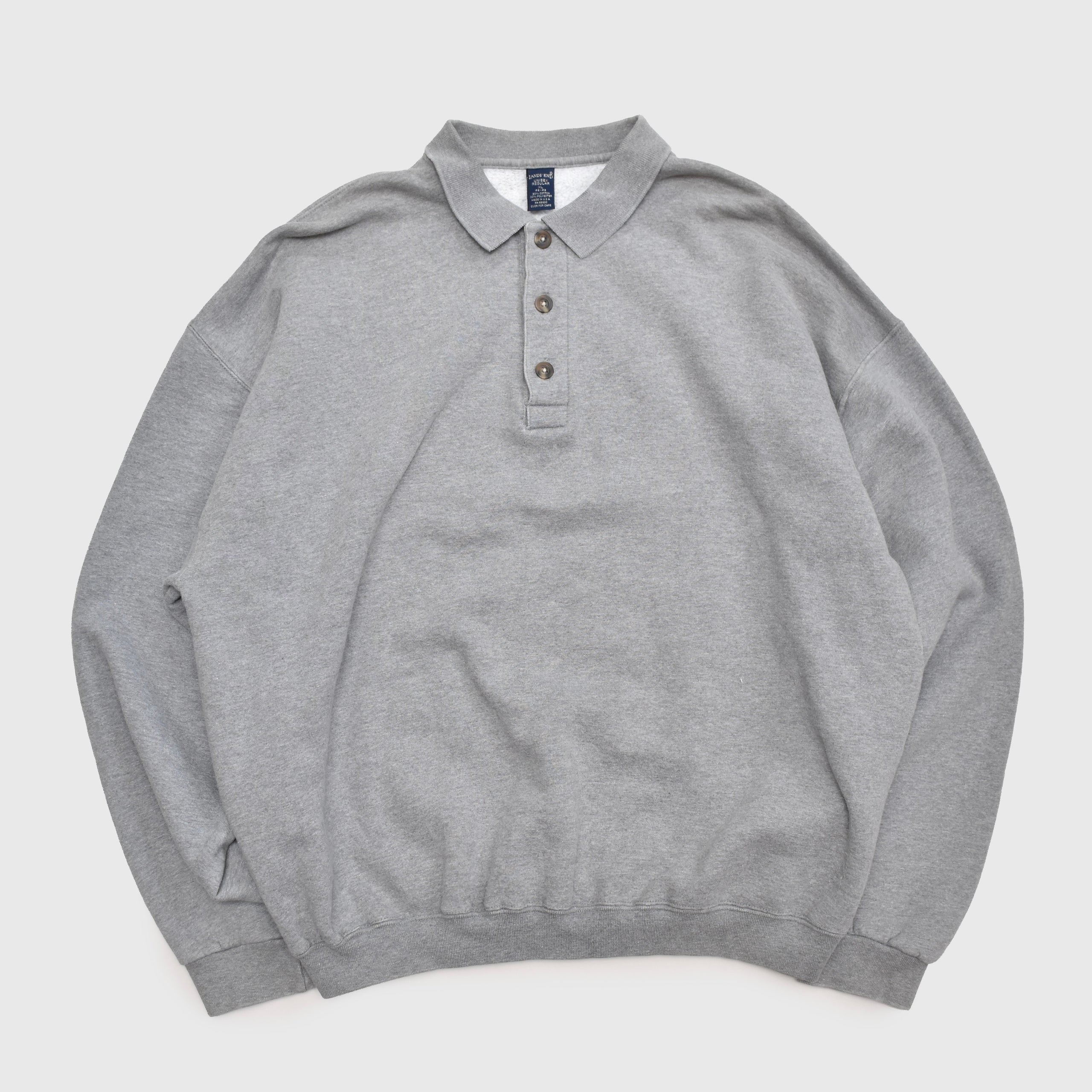 LANDS' END Sweat Polo Shirt SIESTA